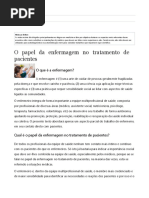 Papel Da Enfermagem No Tratamento de Pacientes - ARTIGO