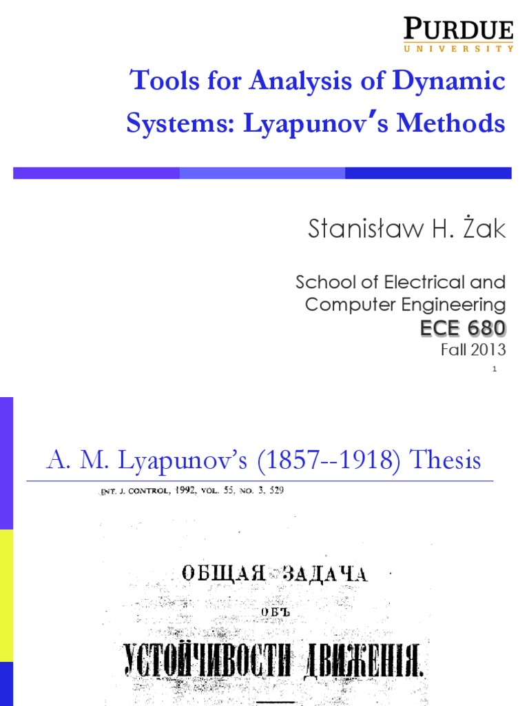 Lyapunov Stability Analysis | PDF | Stability Theory | Continuous Function