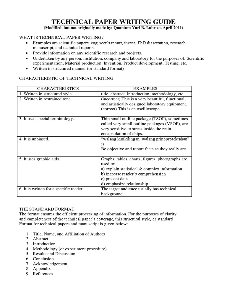 Technical Paper Writing Guide | Abstract (Summary) | Concept