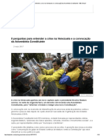8 Perguntas Para Entender a Crise Na Venezuela e a Convocação Da Assembleia Constituinte - BBC Brasil