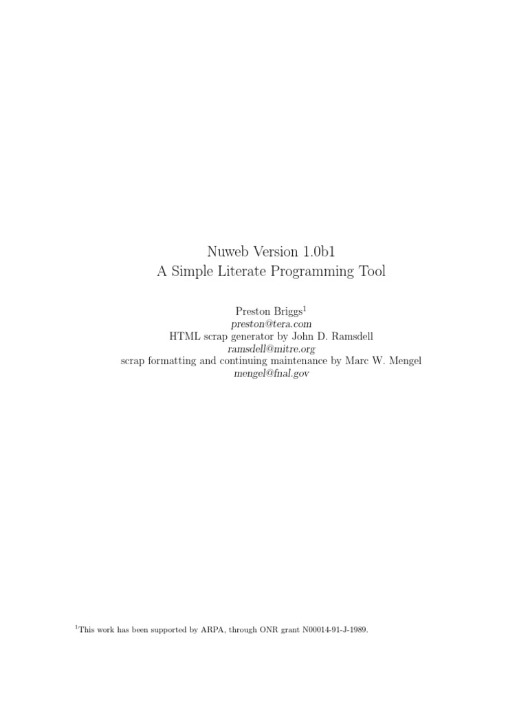 Nuweb Version 1 | PDF | Written Communication | Computing
