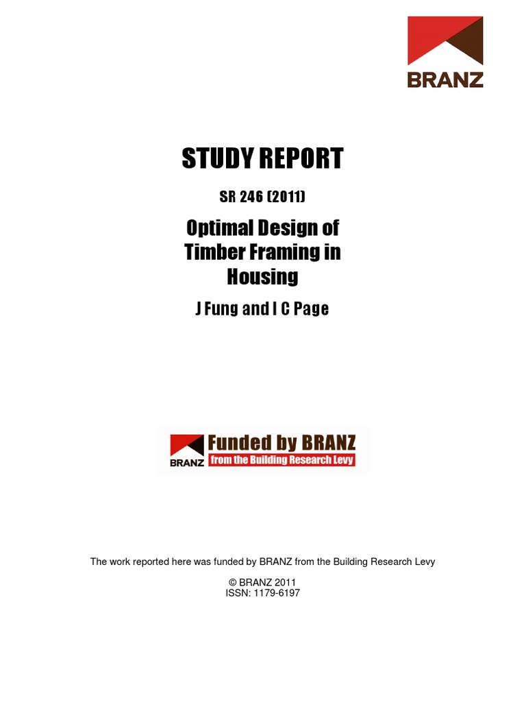 Sr246 Optimal Design Of Timber Framing In Housing Pdf