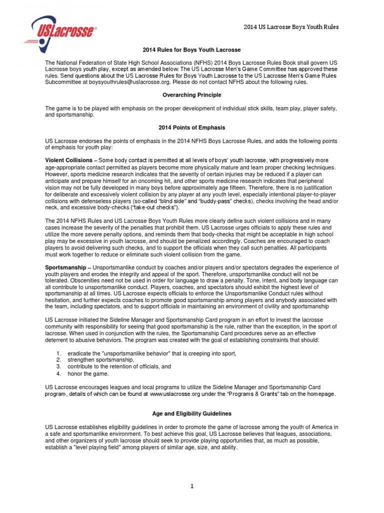 2014boysyouthrules.pdf Rules Team Sports