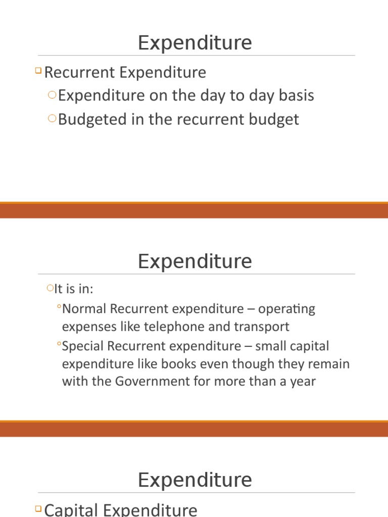 Understanding Recurrent Expenditure | PDF | Procurement | Expense