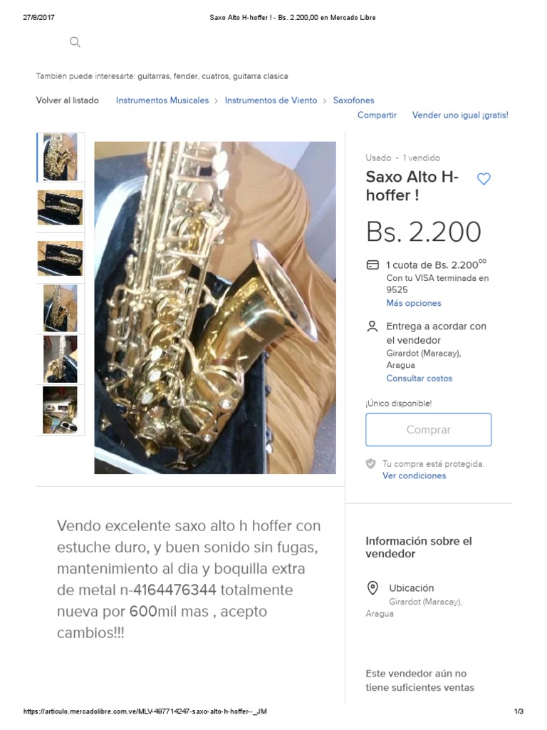 Saxo Alto HHoffer ! Bs. 2 PDF Saxofón Business