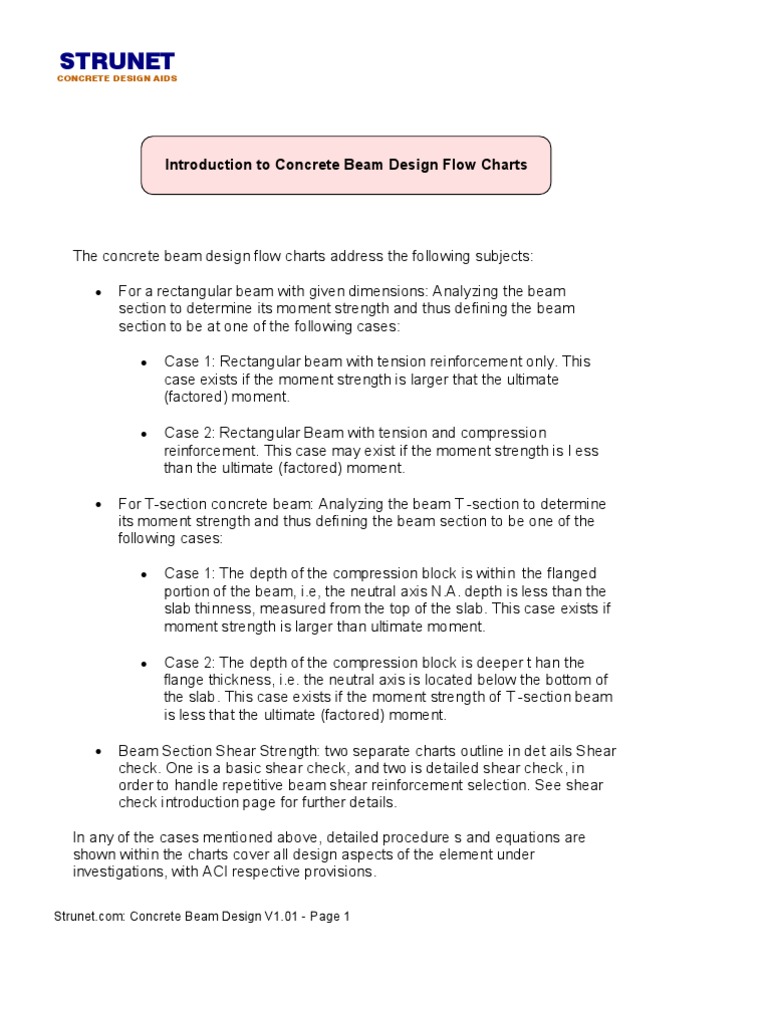 Concrete Beam Design Flow Charts | PDF | Beam (Structure) | Strength Of ...