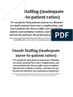 Unsafe Staffing (Inadequate Nurse-To-Patient Ratios)