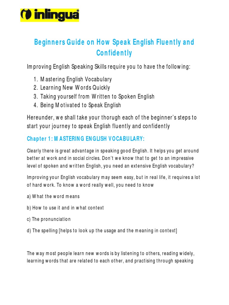 Speak English Fluently for Beginners | PDF | English Language | Vocabulary