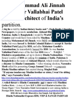 Not Mohammad Ali Jinnah But Sardar Vallabhai Patel Was The Architect of India's Partition