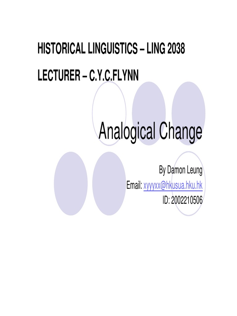 Understanding Analogical Change in Linguistics | PDF | Analogy | Rules