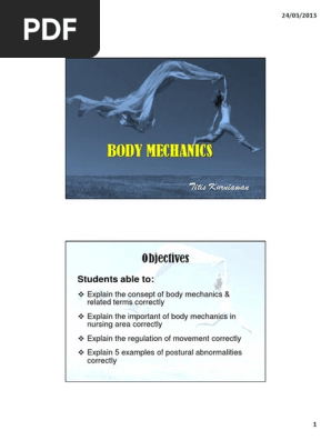 Body Mechanics Pdf Pdf Human Musculoskeletal System Balance Ability