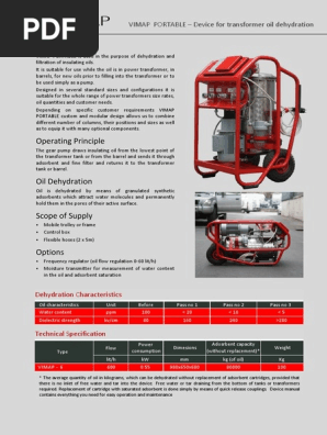 Vimap Portable Eng April 2014 Pdf Transformer Adsorption
