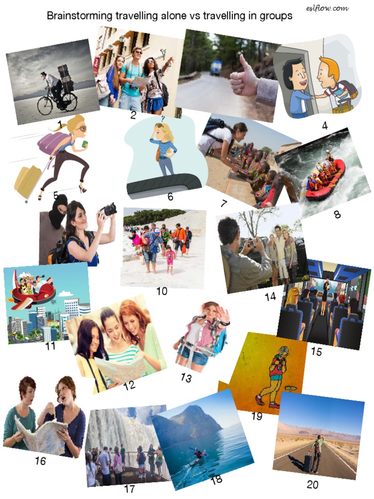 Brainstorming Travelling Alone Vs Travelling in Groups Red | PDF