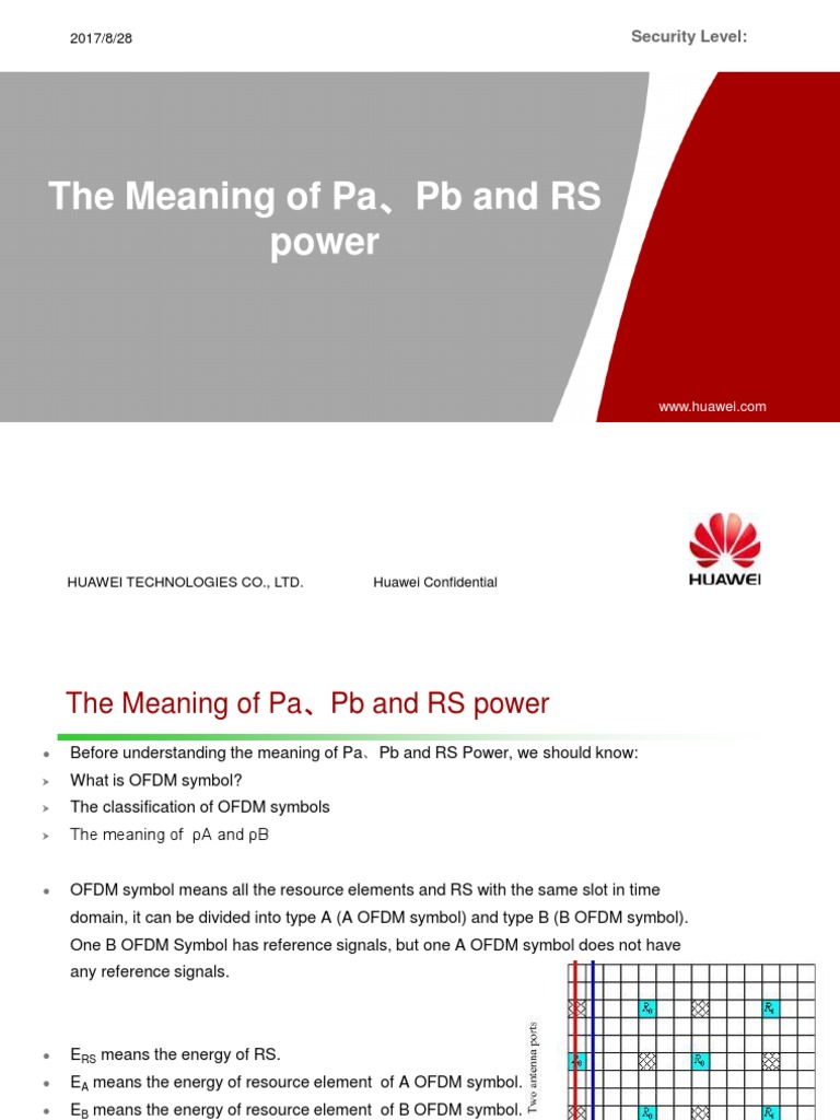 The Meaning Of Pa Pb And Rs Power Orthogonal Frequency Division Multiplexing Watt