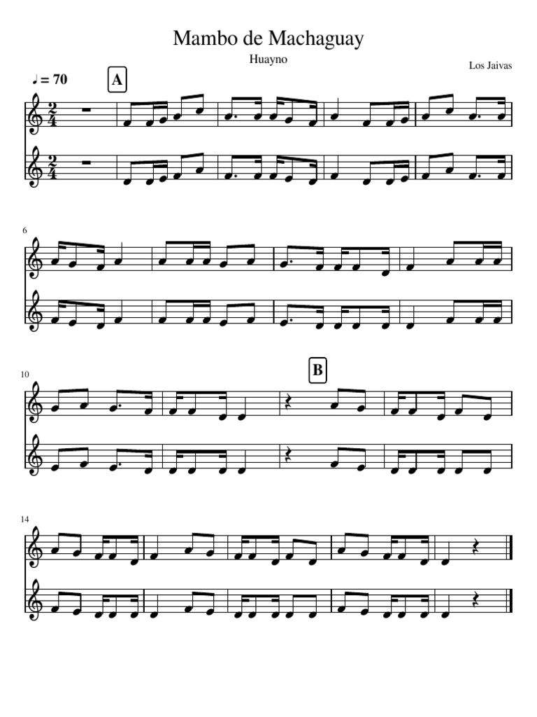 Mambo de Machaguay Dos Flautas PDF