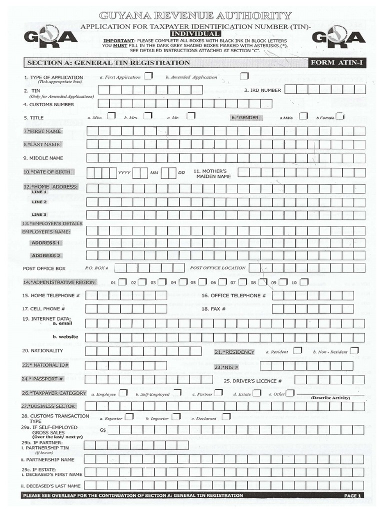 TIN Application PDF
