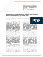 Interação Simbólica, Etnografia Urbana, Self e Urbanismo: A Leitura de Hannerz Da Tradição Teórico-Metodológica Da Escola de Chicago