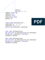 Create Int Primary Key Varchar Int Float Float Int: (Not Null,, ,,, ,) (Not Null, Not Null, (,) ,)