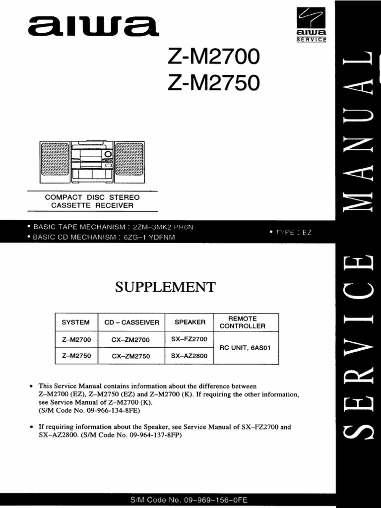 MAページ Aiwa CX-ZM2700 PDF | PDF | Computers