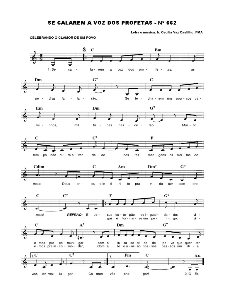 Se Calarem A Voz Dos Profetas - Partitura | PDF
