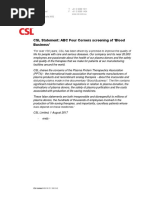 CSL Statement