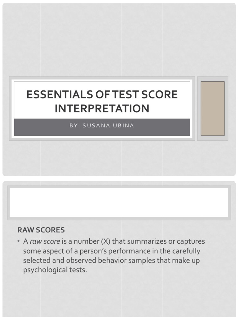 III Essentials of Test Score Interpretation PDF Test (Assessment