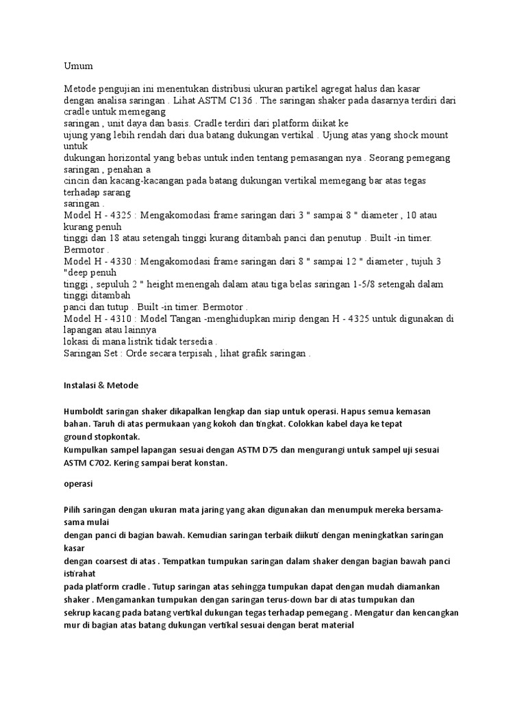 Sop Sieve Shaker PDF