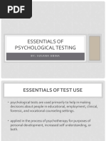 VI - Essentials of Psychological Testing