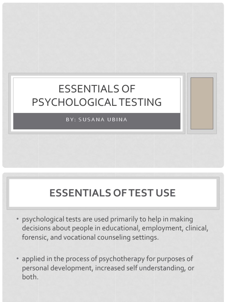 Essentials of Psychological Testing | PDF | Test (Assessment ...
