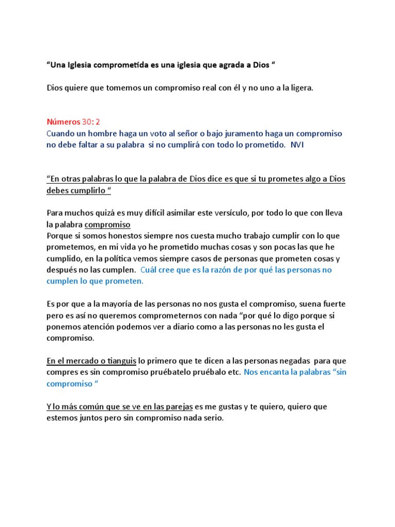 Compromiso Real con Dios en la Iglesia | PDF | Cristo (título) | Amor