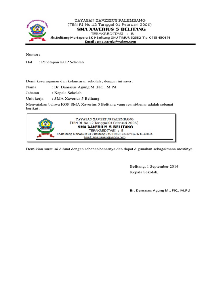 Kop Surat Sman - Contoh Kop Surat