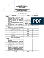 Listas de Cotejo - Estrategias para El Dialogo Comunitario