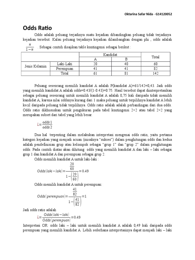 Memahami Odds dan Odds Ratio | PDF
