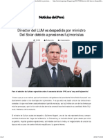 Director del LUM es despedido por ministro Del Solar debido a presiones fujimoristas ~ Noticias del Perú