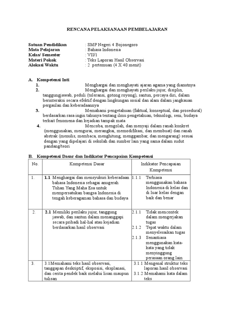 Teks Hasil Observasi
