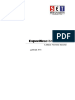 Especificaciones Técnicas para El Listado de Nóminas Salariales