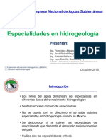 Especialidades de Hidrogeologia