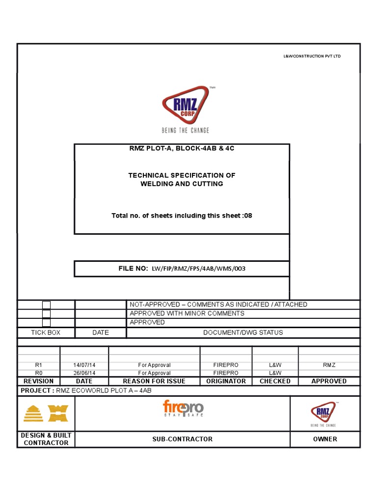 WMS003 Method Statement Welding and Cutting Welding Joining