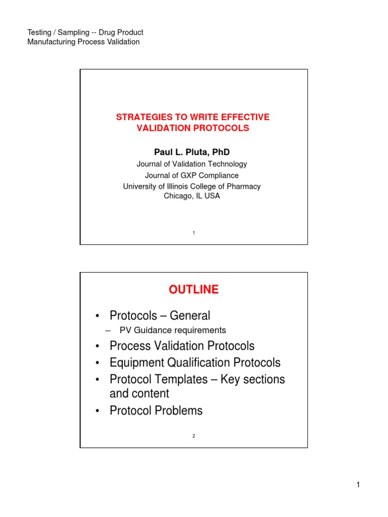 Effective Drug Process Validation Protocols | PDF | Verification And ...