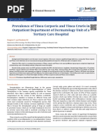 Prevalence of Tinea Corporis and Tinea Cruris in Outpatient Department of Dermatology Unit of A Tertiary Care Hospital