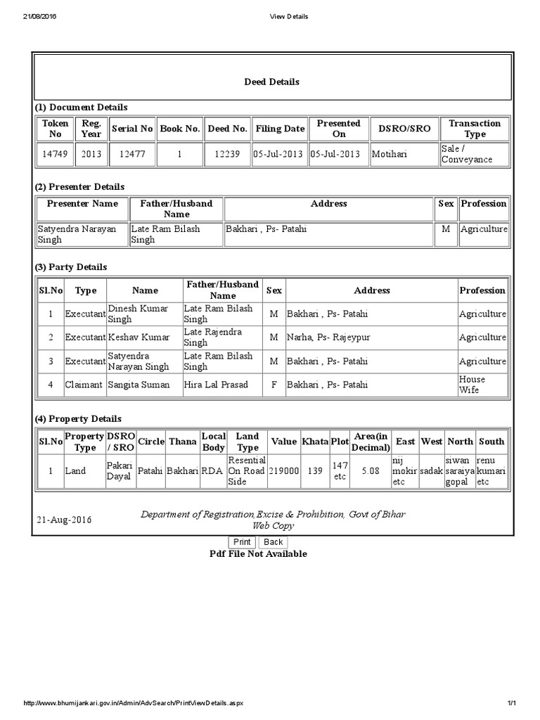 Department of Registration, Excise & Prohibition, Govt of Bihar Web | PDF