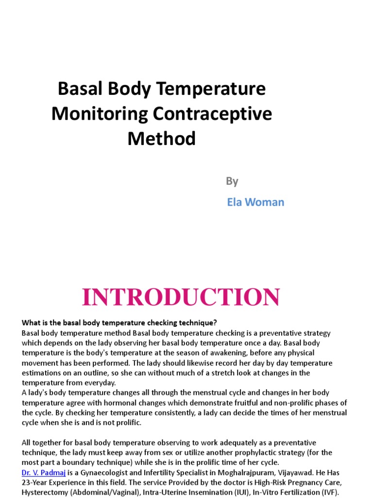 Basal Body Temperature Monitoring Contraceptive Method PDF