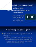 Como Puedo Hacer Mas Exitoso Mi Negocio, Una Mirada Desde La Teoría de Restricciones.