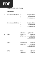 Chapter 6: Job Order Costing Exercise 6-1