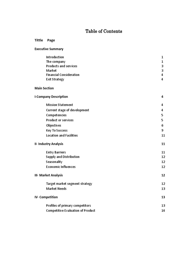 Tittle Page: Executive Summary | PDF | Business Plan | New Product ...