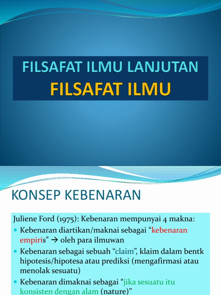 Konsep Kebenaran dan Teori Ilmiah | PDF