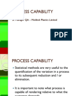 Process Capability: K.Masan Sr. Manager QA - Moldtek Plastics Limited