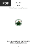 HNB Garhwal MSC CS Syllabus