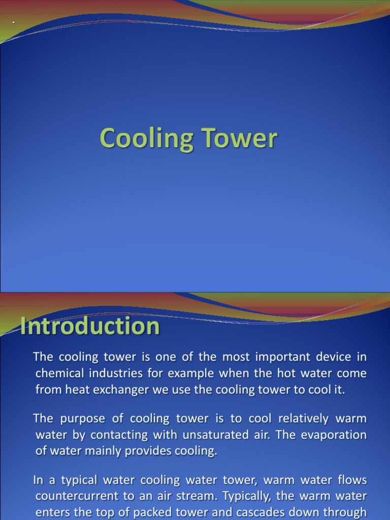 Cooling Tower | PDF | Evaporation | Properties Of Water
