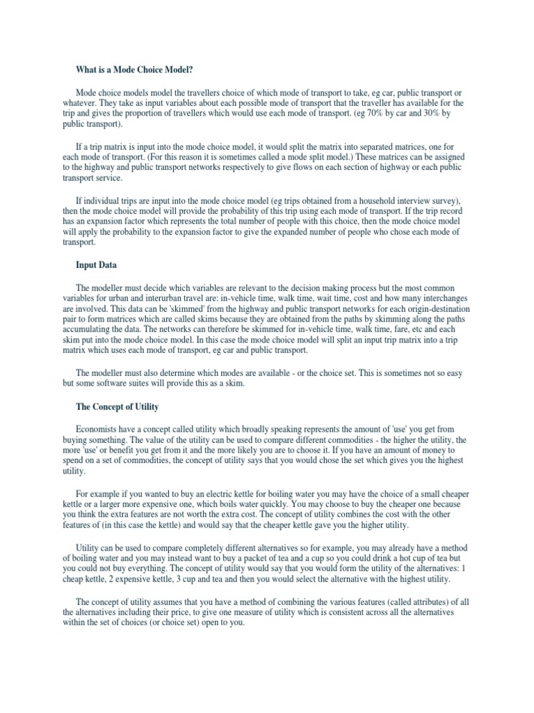 Model Choice Models | PDF | Matrix (Mathematics) | Logistic Regression